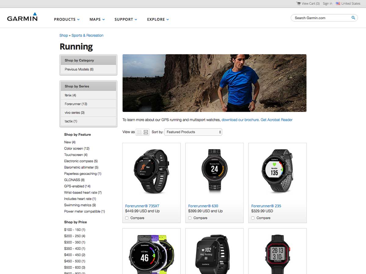 Garmin.com shopping interactive concept